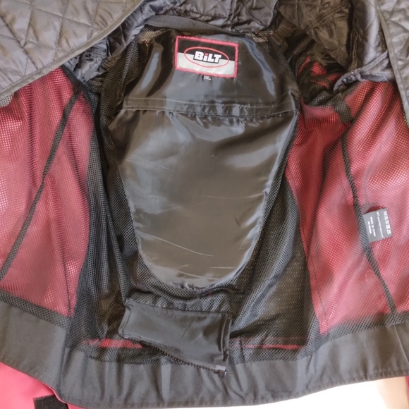 2X Bilt BLM 9 Motorcycle Jacket Padded Red Black White Zip out liner - Picture 10 of 12